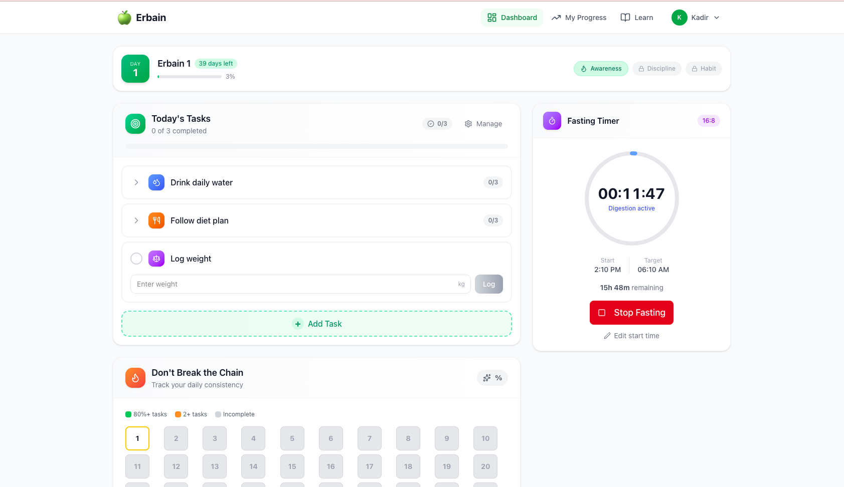 Erbain Dashboard Preview